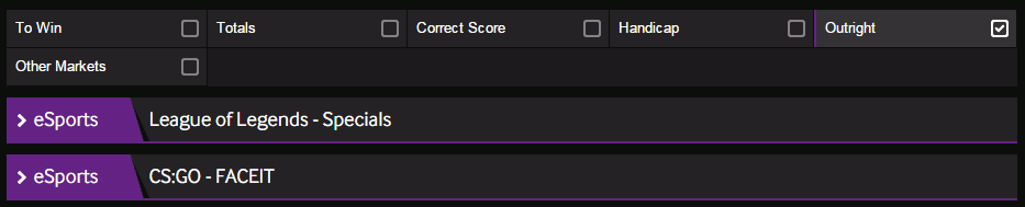 Betta på slutvinnaren Betway betwayoutright