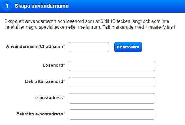 Jackpotjoy Registreringsformulär Jackpotjoy Registrering
