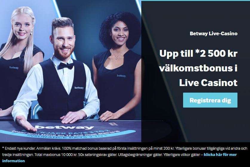 Betway Casino mobile Systemkrav Batway Casinobonus