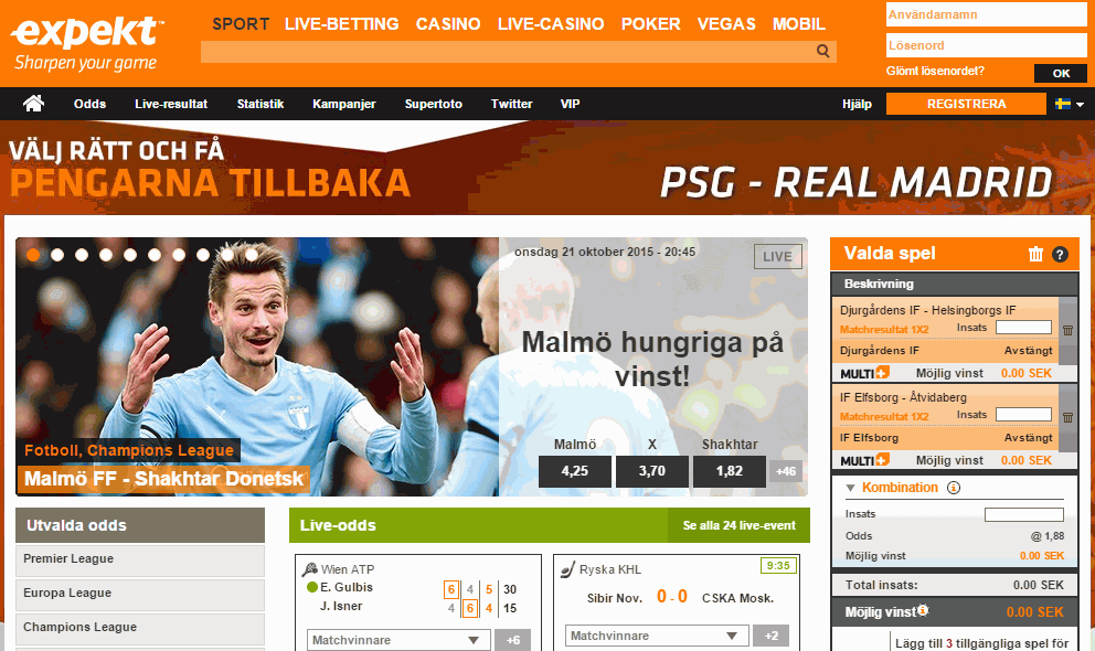 Expekt Odds Expekt Hemsida Ny