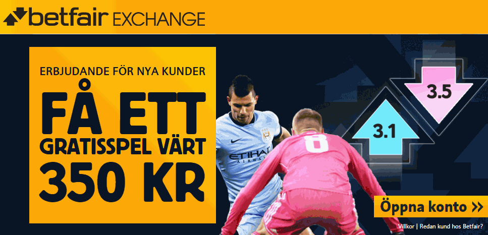 Betfair Starterbjudande 350 kronor Betfair Erbjudande