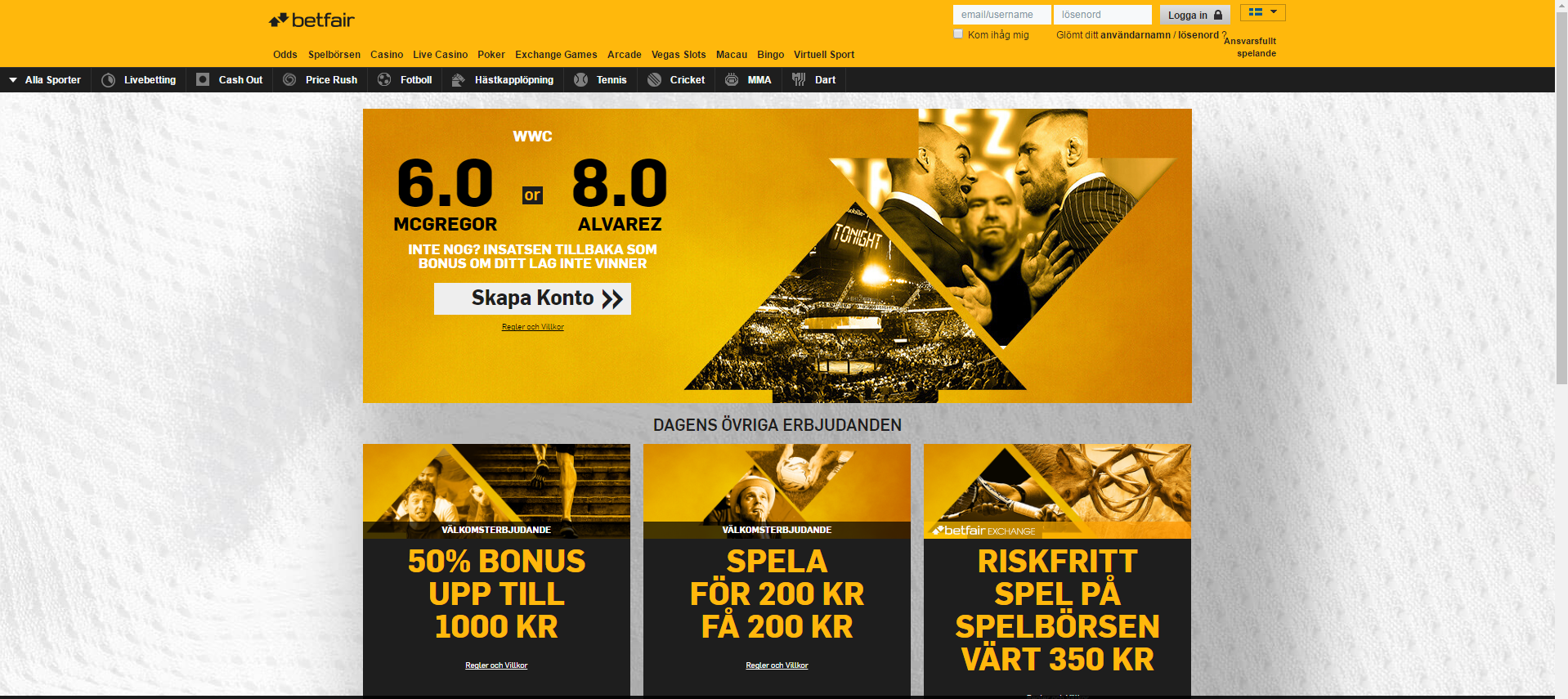 spel Betfair-hela-skärmen