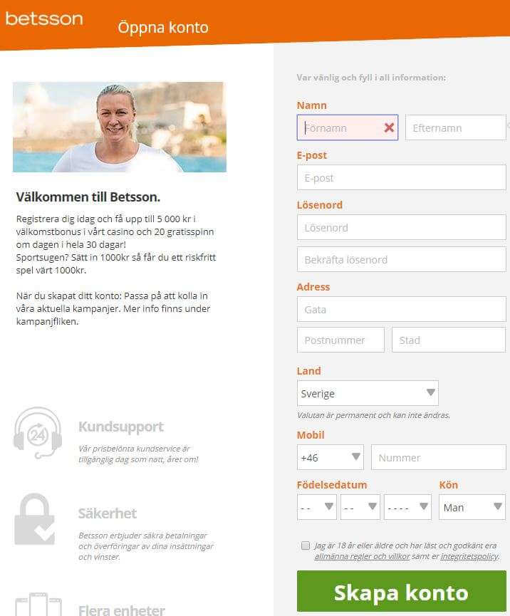 ONLINECASINON BETSSON LOGGA IN CASINO