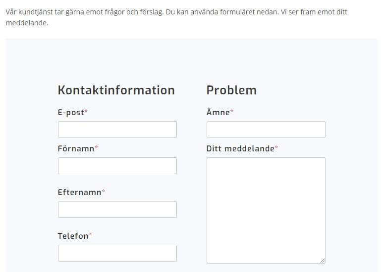 KONTAKTINFORMATIONEN OCH PROBLEM LAPALINGO KUNDJÄNST