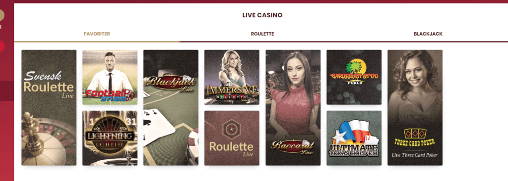 Cherry Casino Spelutbud på Live Casino Cherry Casino Live Casino